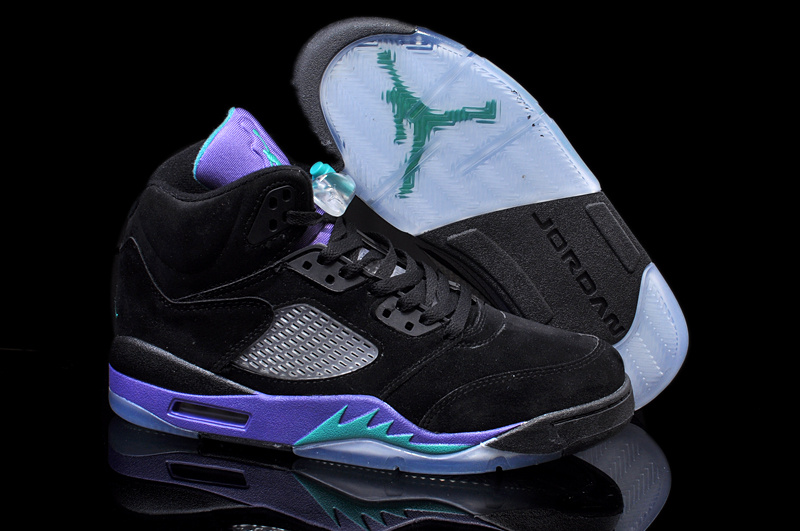 Air Jordan 5 Mens Shoes Black/Violet/Blue Online
